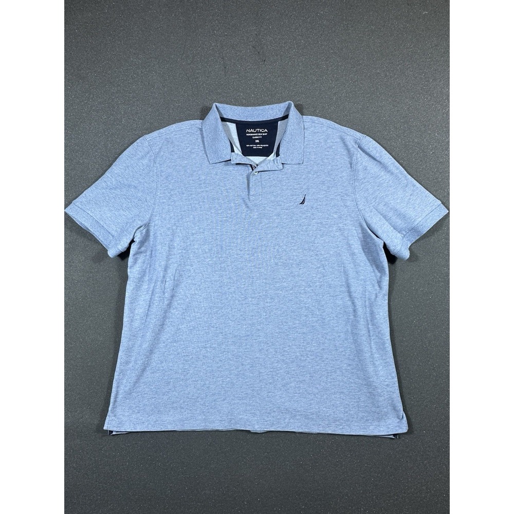 Men's Nautica Performance Deck Classic Fit Blue Polo 3XL